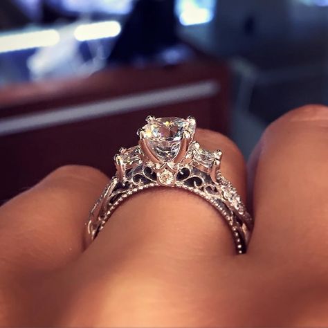 Behold: The Most Pinned Engagement Ring Verragio Engagement Rings, Big Wedding Rings, Jewellery Shops, Engagement Ring Mountings, Most Popular Engagement Rings, Popular Engagement Rings, Diamond Engagement Ring Set, Dream Engagement, Dream Engagement Rings