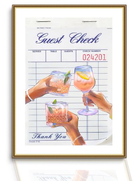 PRICES MAY VARY. Title: Guest Check Wall Art Retro Trendy Cocktail Poster Trendy Bar Cart Wall Decor Room Aesthetic Canvas Picture Painting Colorful Champagne Print Happy Hour Pink Girly Preppy Style Unframed Size: 12x16. Product Type: Categories > Wall Art > Posters & Prints Cool Apartment Wall Decor, Trendy Bedroom Art, Cute Wall Art Painting, Apartment Prints Wall Art, Girly Bar Cart Ideas, Colorful Prints Wall Art, Grandmillenial Coastal, Wall Decor College Apartment, Girly Bar Cart