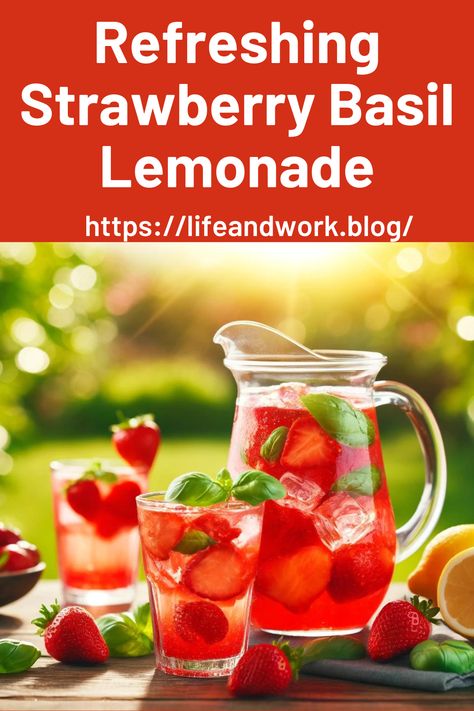 Refreshing Strawberry Basil Lemonade: A Kid-Friendly Favorite Walleye Recipes, Strawberry Basil Lemonade, Strawberry Sheet Cakes, Basil Lemonade, Kid Friendly Drinks, Strawberry Basil, Refreshing Beverages, Fresh Strawberry, Cooking Dinner