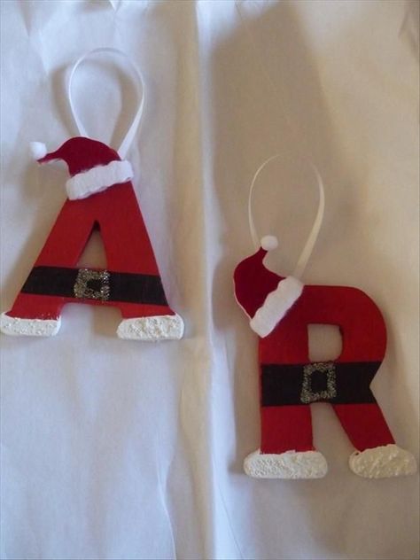 DIY Ornaments and Kids Christmas Crafts - Close To Home initial ornaments Initial Ornaments, Ornaments Diy Kids, Christmas Letters, Cheap Christmas Diy, Initials Ornament, Ornament Ideas, Kids Ornaments, Christmas Lettering, Noel Christmas