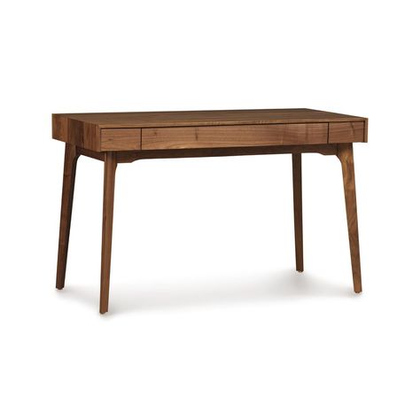 Warwick Natural Walnut Desk | dotandbo.com Desk With Keyboard Tray, Sleek Desk, Walnut Desk, Woodworking Chair, Wood Computer Desk, Woodworking Bed, Table Bistrot, Contemporary Desk, Woodworking For Kids