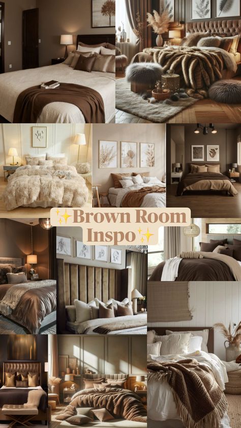 Cream And Brown Bedroom, Chocolate Bedroom Ideas, Chocolate Bedroom, Brown Bedroom Ideas, Brown Rooms, Brown Bedroom, First Apartment, Dream Apartment, Bedroom Aesthetic