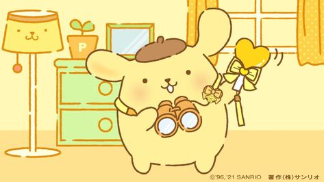 Pompompurin Wallpaper Desktop, Hello Kitty Themes, Ipad Background, Sanrio Wallpaper, Snapchat Funny, Character Wallpaper, Cool Anime Pictures, Kawaii Wallpaper, Laptop Wallpaper