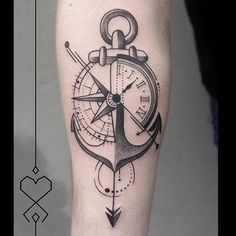 Anker Tattoo, Relationship Tattoos, Compass Tattoo Design, Anchor Tattoos, Nautical Tattoo, Tattoo Desings, E Tattoo, Arrow Tattoos, Forearm Tattoos