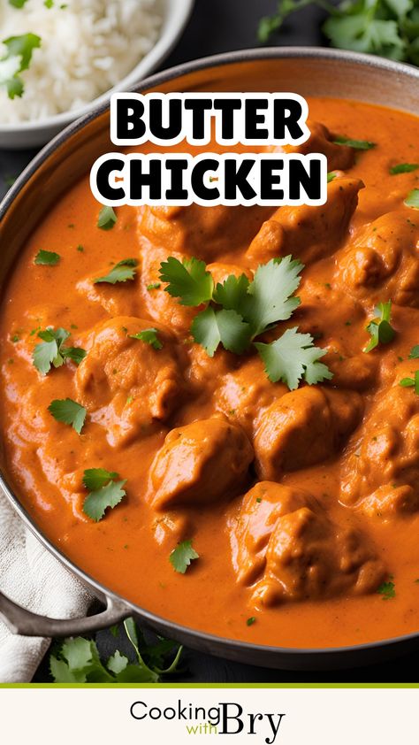 Experience the rich and creamy delight of Butter Chicken. Tender pieces of chicken are cooked in a spiced tomato-based sauce with butter and cream, creating a dish that's velvety and full of flavour. This classic Indian dish is perfect for a comforting meal at home and is sure to become a favourite. Serve with basmati rice or naan bread to complete this delicious and satisfying meal. An easy-to-follow recipe that brings the taste of India to your kitchen. Butter Chicken And Naan, Forbidden Food, Lamb Pasta, Butter Chicken Sauce, Recipes With Naan Bread, Seafood Rice, Indian Butter Chicken, Chicken Tender, Butter Chicken Recipe