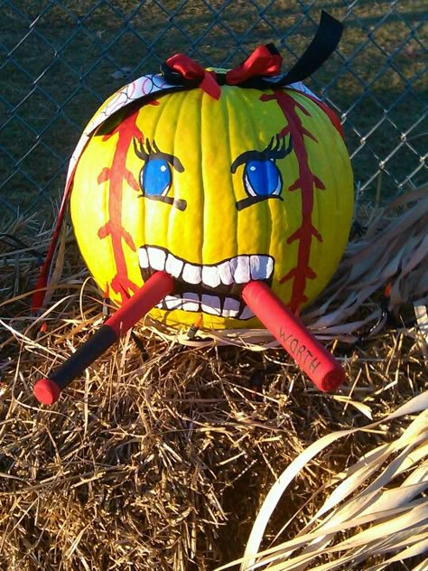 Halloween Softball, Softball Party, Pumpkin Smash, Softball Crafts, Softball Season, Hallowen Ideas, Softball Gifts, Cheerleading Gifts, Pumpkin Carving Templates