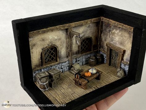 Fantasy Tavern, Xps Foam, Miniature Display, Fantasy House, Diy Cardboard, Display Board, Medieval Fantasy, Model Making, Miniatures