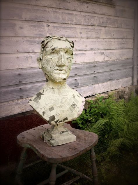 Paper Mache Bust, Paper Bouquet Diy, Bored Art, Paper Mache Projects, Art Examples, Ann Wood, Paper Mache Clay, Paper Mache Sculpture, Paper Mache Art