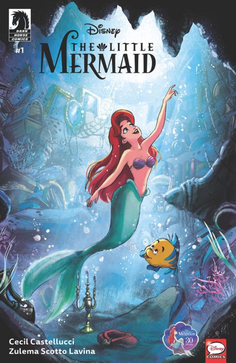 Comic Adaptation of 'The Little Mermaid' Diving Onto Your Bookshelf! | Bookstr #littlemermaid #disney #disneycomics #darkhorsecomics Vintage Disney Posters, Little Mermaid Wallpaper, Kaptan Jack Sparrow, Mermaid Wallpapers, Disney The Little Mermaid, 디즈니 캐릭터, Images Disney, Dark Disney, Wallpaper Disney