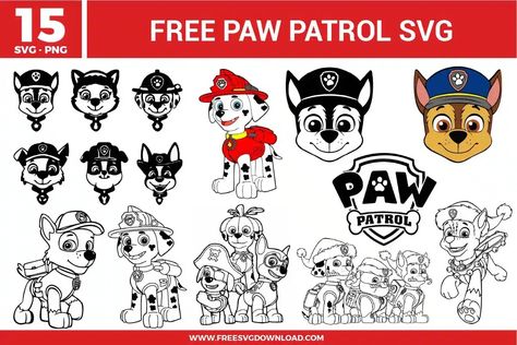 Paw Patrol Free SVG Files | Free SVG Download Paw Patrol Ornaments, Svg Images Free, Paw Patrol Svg, Svg Images For Cricut, Paw Patrol Christmas, Free Svg Images, Images For Cricut, Rubble Paw Patrol, Disney Easter