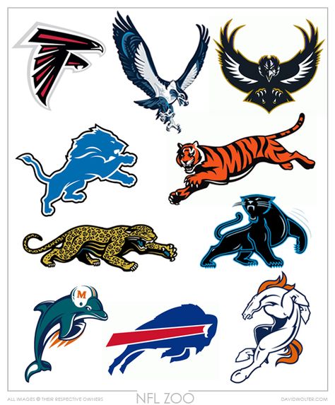 NFL Zoo Nfl Poster, Nfl Football Logos, Nfl Uniforms, 32 Nfl Teams, Pro Football Teams, Nfl Football Art, Football Team Logos, Eagles Nfl, Sports Logo Design