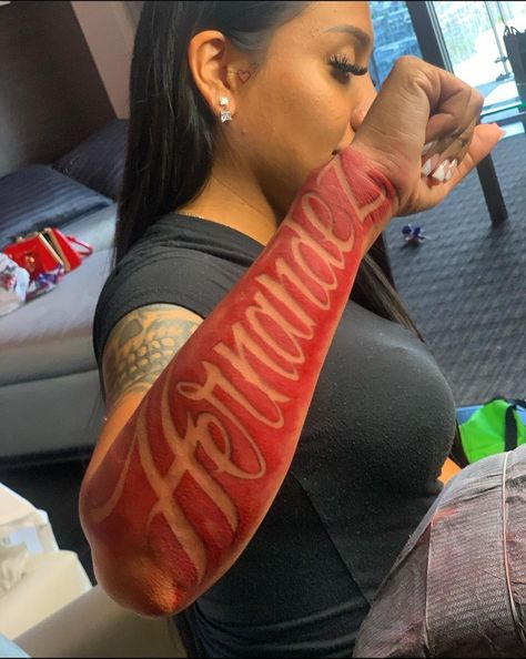 Westcoast_bigfox Thick Tattoo Fonts, Big Word Tattoos, Sleeve Tattoos Stencil, Otf Forearm Tattoo, Brent Faiyaz Face Tattoo, Fear None Tattoo Stencil, Atl Tattoo Sleeve, Forearm Tattoo Stencils For Men, Forearm Script Tattoo