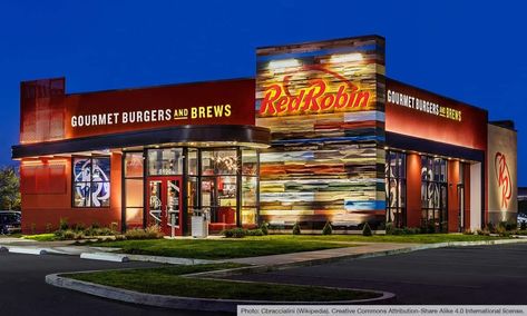 Red Robin Burgers, Red Robin Restaurant, Healthy Fast Food Restaurants, Restaurant Exterior Design, Red Robins, Keto Fast Food, Keto Fast, Restaurant Exterior, Gluten Free Restaurants