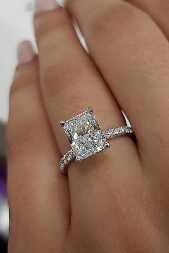 Radiant Engagement, Rings Ideas, Trending Engagement Rings, Solitaire Rings, Ring Trends, Engagement Ring White Gold, Morganite Engagement, Princess Cut Diamond, Dream Engagement Rings