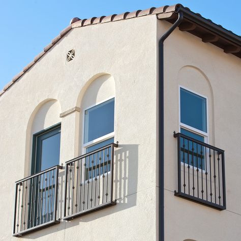 Juliet Balcony Ideas, Faux Balcony, Balcony House Second Story, Wrought Iron Window Boxes, Balcony Exterior, Juliette Balcony, Garage Door Types, Juliet Balcony, Balcony Grill