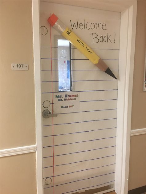 Welcome Back Hallway Display, Meet The Teacher Decorations, Welcome Back Office Decor, Back To School Office Decor, Pencil Classroom Decor, Back To School Door Decor, Welcome Back To School Door Ideas, Welcome Back To School Decoration Ideas, Back To School Decoration Ideas