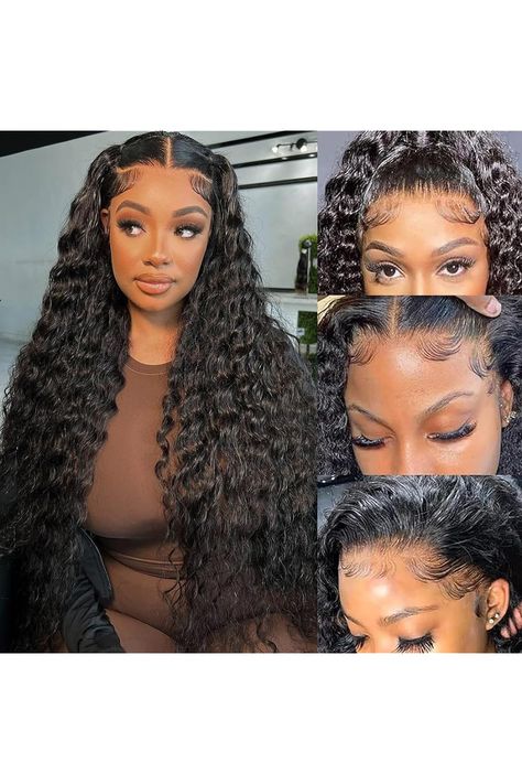 250% Density 13X6 Deep Wave HD Transparent Lace Front Wigs Brazilian Virgin Human Hair Deep Curly Glueless Lace Frontal Wigs Human Hair Pre Plucked for Women(24inch,Natural Black) Lace Frontal Wigs, Deep Curly, Wigs Human Hair, Hairstyles Ideas, Deep Wave, Womens Wigs, Lace Frontal Wig, Frontal Wigs, Lace Frontal