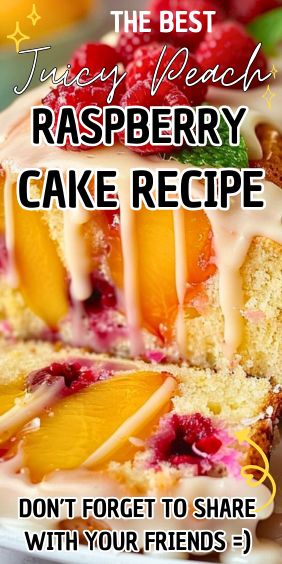 Juicy Peach Raspberry Cake Peach And Raspberry Cake, Juicy Peach Raspberry Cake, Raspberry Cake Recipes, Strawberry Sugar Cookies, Peach Raspberry, Different Types Of Cakes, Peach Ice Cream, Juicy Peach, Oil Cake