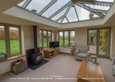 another hardwood orangery from Atrium Glass Roof Extension, Orangery Roof, Conservatory Living Room, Orangery Extension, Garden Room Extensions, Modern Roofing, Roof Extension, Room Extensions, Glass Extension