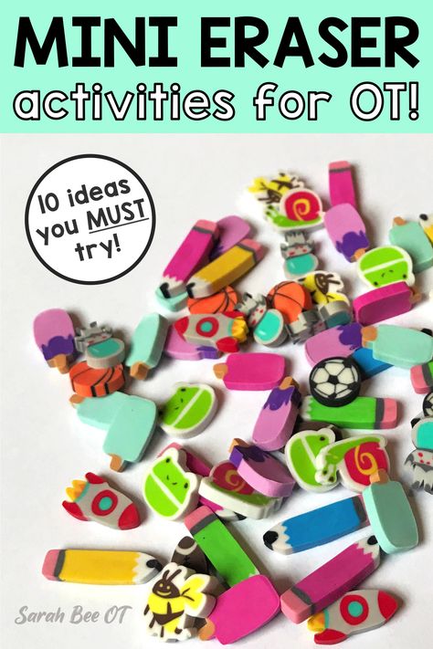 Activities For Fine Motor Skills, Mini Eraser Activities, Visual Motor Activities, Motor Skills Preschool, Brain Craft, Halloween Math Activities, Occupational Therapy Kids, Mini Erasers, Preschool Fine Motor Activities