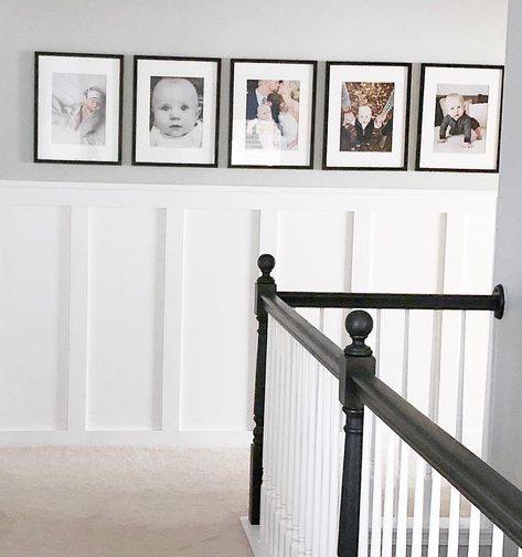 Pictures Above Board And Batten, Gallery Wall Board And Batten, Pictures On Board And Batten Wall, Board And Batten Gallery Wall, Board And Batten Hallway, Mudroom Hallway, Dining Room Gallery Wall, Hallway Gallery Wall, Hallway Makeover