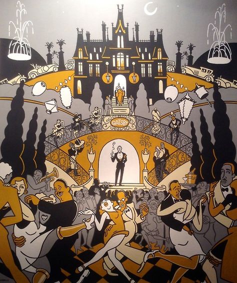 #TheGreatGatsby Fan Art Challenge entry by Tumblr user seemaxrun77. *Updated: Chosen by Baz Luhrmann as one of the winning entries! Gatsby Artwork, Il Grande Gatsby, Gatsby Movie, Style Année 20, Great Gatsby Art, Architectural Graphics, Gatsby Art, Gatsby Theme, Collage Drawing