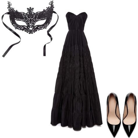 "Masquerade Ball: Black" by kelsy-flanders on Polyvore Black Masquerade Outfit, Maskerade Ball, Masquerade Party Outfit, Party Outfit Casual, Black Lace Dresses, Masquerade Ball Outfits, Black Masquerade, Masquerade Outfit, Masquerade Ball Party