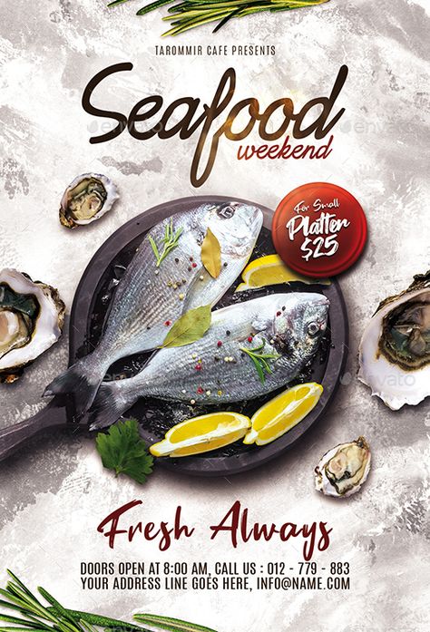 Seafood Graphic Design, Seafood Poster Design, Fish Poster Design, Seafood Design, Fish Posters, Food Text, Meat Store, Seafood Shop, Fish Poster