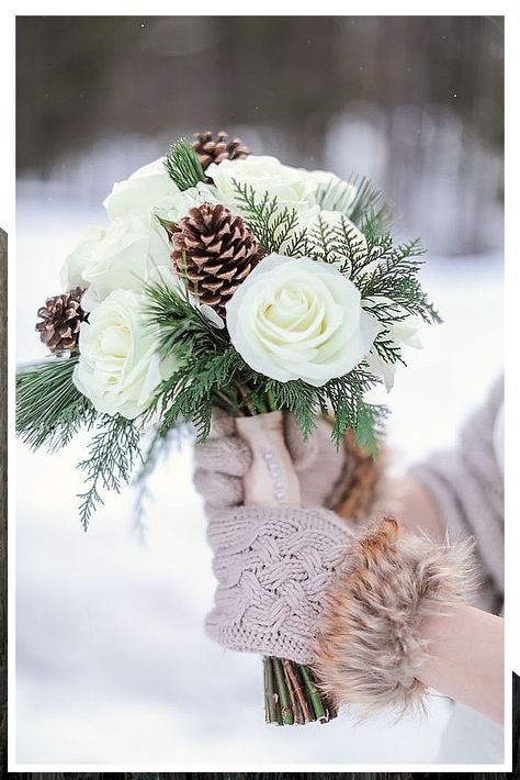 Winter Wedding Flowers - Awesome, we've got you covered. Here you'll be able to buy all the supplies you need. Click to visit immediately. Elopement Bouquet, Summer Wedding Favors, Winter Bridesmaids, Rustic Winter Wedding, Winter Wedding Bouquet, Winter Wedding Decorations, Winter Wedding Flowers, Winter Elopement, Winter Bride