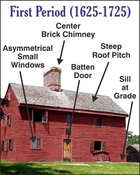 Beam Structure, Finished Attic, Saltbox Houses, Brick Chimney, Historic New England, American Houses, Casas Coloniales, Colonial America, First Period