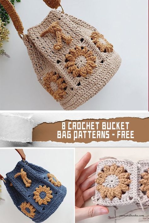 Discover these fantastic 8 complimentary crochet bucket bag designs! Get creative with #CrochetPatterns #DIY projects today. Easy Crochet Gifts, Mother's Day Crochet, Bucket Bag Crochet, Unique Crochet Blanket, Crochet Bucket Bag, Bucket Bag Pattern, Gifts For Mother's Day, Convertible Furniture, Knitting Paterns