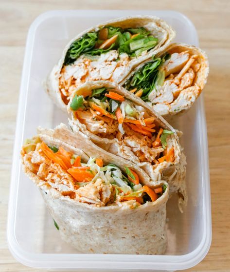 Low Fat Lunch Ideas For Work, No Reheat Meal Prep, Easy No Heat Lunches For Work, No Reheat Lunches To Work, No Microwave Lunch Ideas, Easy Curry Sauce, Reheat Meals, Thai Chicken Wraps, No Heat Lunch