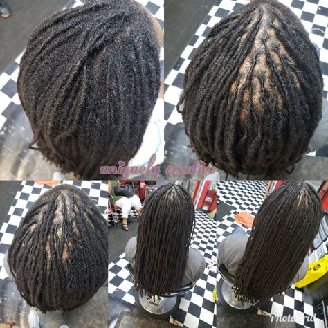 Before and after loc retwist Loc Styles No Retwist, Unique Loc Styles, Loc Retwist, Uniquely Creative, Loc Styles, Locs, Creative Design, Natural Hair Styles, Winter Hats