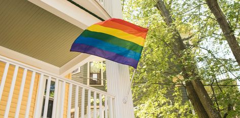 Supporting Equality, Celebrating Diversity: RE/MAX Joins LGBTQ+ Real Estate Alliance Flag On House, Rainbow Chairs, Tiny House Kits, Buy My House, Rainbow Flag Pride, House Apartment, Rainbow Light, Rainbow Flag, Living In New York