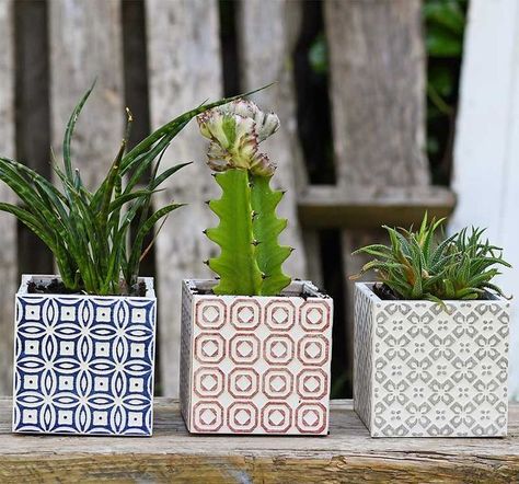 Leftover Tile, Diy Confetti, Garden Shelves, Plant Crafts, Diy Entryway, Patio Tiles, Tile Crafts, Stone Planters, Moroccan Tiles