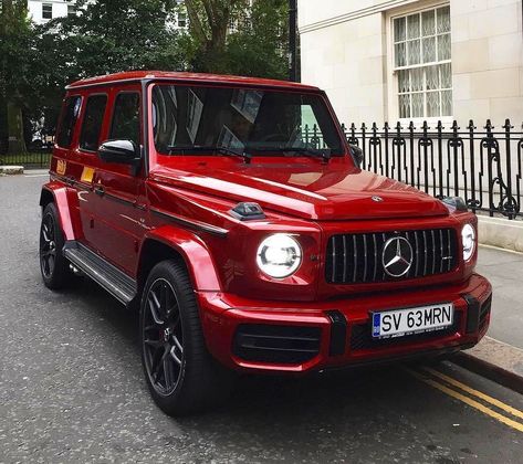 Candy Apple Red G Wagon Red G Wagon Mercedes, Gwagon Mercedes Red, Mecerdes Benz G Wagon, Red G Wagon, Mercedes Jeep, Mercedes Benz Suv, Mercedes G63, Wagon Cars, Mercedes G Wagon