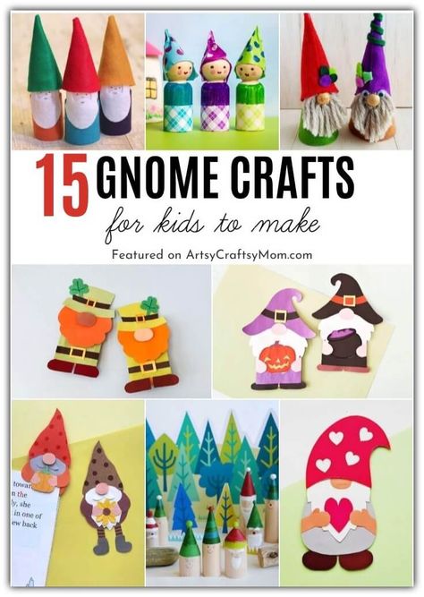 Gonk Crafts For Kids, Mythical Creature Art For Kids, Gnomes Games, Gnome Art For Kids, Gnome Paper Craft, Gnome Crafts For Kids, Make Gnomes, Library Storytime, Gnomes Book