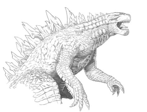 Coloring page Godzilla : Godzilla 2014 11 Kaiju Anatomy, Draw Godzilla, Godzilla Drawing, Godzilla Birthday Party, Godzilla Tattoo, Godzilla Birthday, Kartu Pokemon, Godzilla Toys, Godzilla Funny