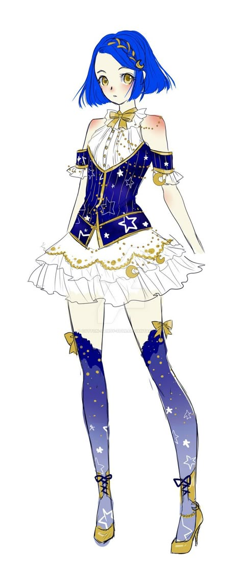 Pop Star Outfit Drawing, Galaxy Fashion Outfits, Pop Idol Outfit Anime, Anime Idol Outfits Design, Idol Clothes Anime, Japanese Idol Outfits Drawing, Fantasy Space Outfit, Idol Outfit Ideas Anime, Idol Outfits Drawing