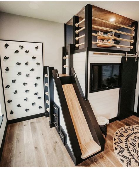 Bunk Beds Boys, Indoor Playroom, Modern Bunk Beds, Bunk Beds Built In, Boys Playroom, Built In Bunks, Kids Interior Design, Bunk Bed Designs, Toddler Boys Room