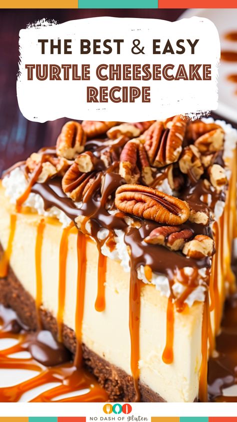 Dive into the luxurious world of our Turtle Cheesecake! A dreamy mix of rich caramel, luscious chocolate, crunchy pecans, and creamy cheese, this recipe brings you the ultimate indulgence in every slice. Perfect for family gatherings, special occasions, or just a treat-yourself moment. Don’t miss out on this heavenly dessert that's sure to impress. Want to create this masterpiece yourself? Click the link for the full recipe and step-by-step instructions. Your taste buds will thank you! Instant Pot Turtle Cheesecake, Caramel Chocolate Cheesecake Recipes, English Toffee Cheesecake, Sweetened Condensed Milk Cheesecake Recipes, Millionaire Cheesecake Recipe, Turtle Pecan Cheesecake, Best Cheesecake Recipe Ever, Turtle Cheesecake Recipe Easy, Cheesecake With Sweetened Condensed Milk