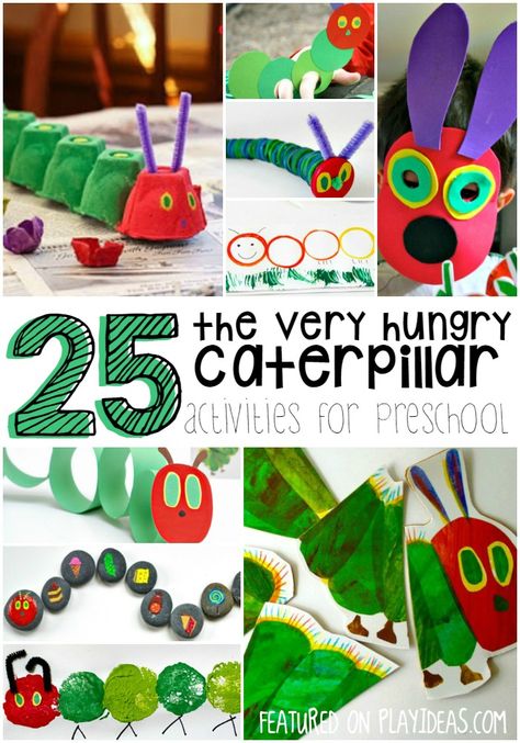 25 Very Hungry Caterpillar Crafts for Preschoolers Caterpillar Crafts, Caterpillar Activities, Eric Carle Activities, The Very Hungry Caterpillar Activities, Hungry Caterpillar Craft, Hungry Caterpillar Activities, Caterpillar Craft, Hungry Caterpillar Party, Hungry Caterpillar Birthday