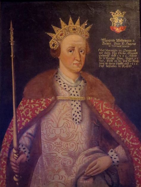 Queen Margaret Of Denmark, Royal Portraits Painting, Denmark History, Queen Margaret, Danish Culture, Golden Gown, Royal Women, Born In March, Old King