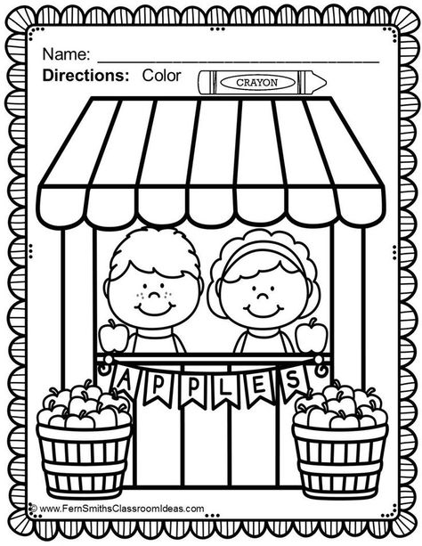 Creative Writing Lesson, First Day Activities, Apple Unit, Apple Theme, Printables Freebies, Color Crayons, Fall Coloring Pages, Apple Coloring, Fun Printables