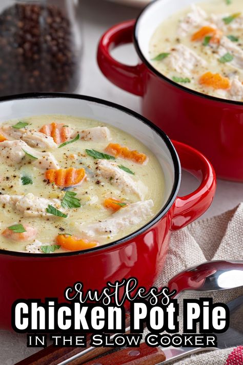 This Crock Pot Chicken Pot Pie is a fantastic way to enjoy a beloved comfort food classic with minimal fuss. With the simplicity of a slow cooker and readily available ingredients, you can have a hearty, homemade pot pie waiting for you at the end of a busy day. Chicken Dinner | Slow Cooker Chicken Recipe | Crock Pot Chicken Recipe | Comfort Food | Easy Dinner Recipe Chicken Pot Pie Stew Slow Cooker, Low Carb Chicken Pot Pie Crockpot, Chicken Pot Pie Crock Pot, Healthy Chicken Pot Pie Soup Crockpot, Crock Pot Chicken Pot Pie Dairy Free, Slow Cooker Creamy Chicken Pot Pie, Crockpot Chicken Pot Pie Without Canned Soup, Slow Cooker Chicken Pot Pie Recipe, Homemade Pot Pie