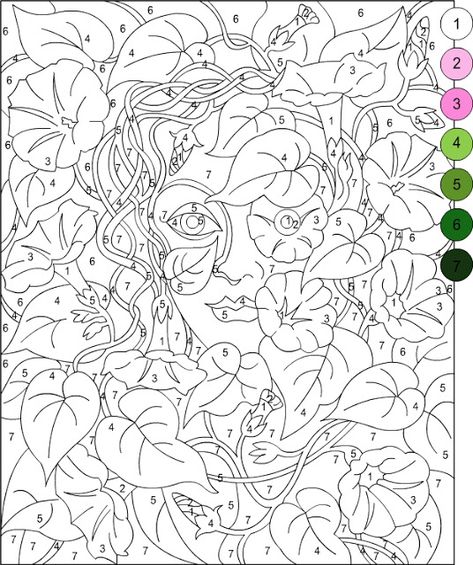 Nicole's Free Coloring Pages Coloring Pages Color By Number, Coloring By Numbers, Adult Color By Number, Color By Number Printable, Detailed Coloring Pages, Mysterious Girl, Printable Coloring Book, Color By Numbers, Color By Number