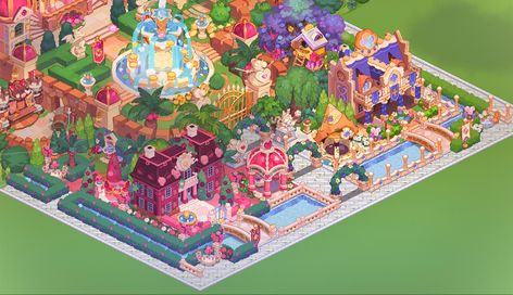 Cookie Run Kingdom Spring Layout, Cookie Run Kingdom Decorate, Cookie Run Kingdom Entrance Ideas, Crk Entrance Layout, Cookie Run Kingdom Entrance, Crk Kingdom Layout Ideas Entrance, Cookie Run Kingdom Layout Entrance, Cookie Run Kingdom Layout Full, Cookierun Kingdom Town Design