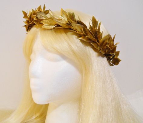 Gold Headdress Goddesses, Roman Wreath Crown, Greek Golden Leaf Crown, Greek God Headpiece, Laurel Wreath Headpiece, Greek Laurel Crown, Golden Wreath Crown, Gold Laurel Wreath Crown, Greek God Crown