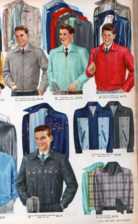 1950s Mens Fashion Style Guide - A Trip Back In Time 1950s Fashion Menswear, 1950s Jacket, 1950s Men, 1950s Mens Fashion, Teen Clothing Stores, 1950s Mens, Teen Boy Outfits, Fashion 1950s, Vintage Mens Fashion