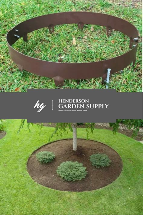 A complete range of flexible steel edgings and pre-rolled tree rings designed to create the perfect edge restraint for a variety of landscaping applications. Landscaping Around Trees, Garden Decoration Ideas, Tree Ring, Garden Wallpaper, Home Landscaping, Garden Yard Ideas, Garden Edging, Front Yard Landscaping Design, Outdoor Landscaping